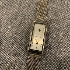 Skagen dual time zone watch in silver
